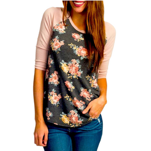 Ceasikery womens orange flower blouse/top size XL GUC